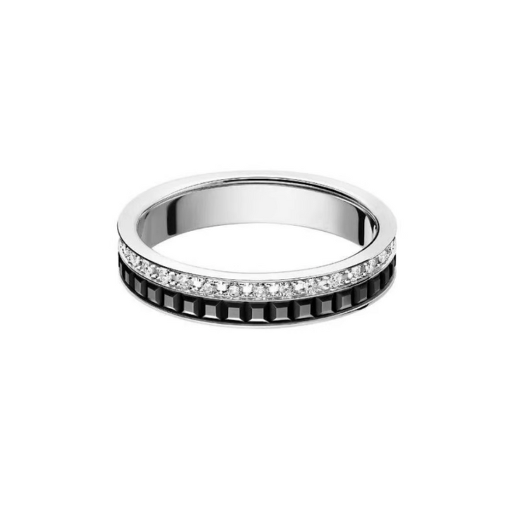 CIUAO Narrow Ceramic Diamond Ring