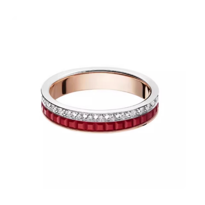 CIUAO Narrow Ceramic Diamond Ring