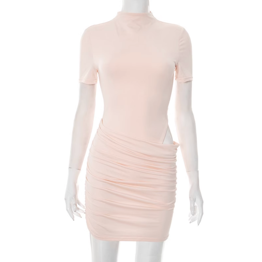 MEIHS Mockneck Cutout-Waist Mini Dress