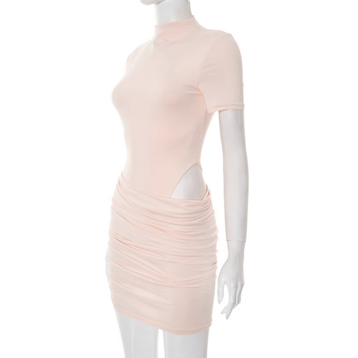 MEIHS Mockneck Cutout-Waist Mini Dress