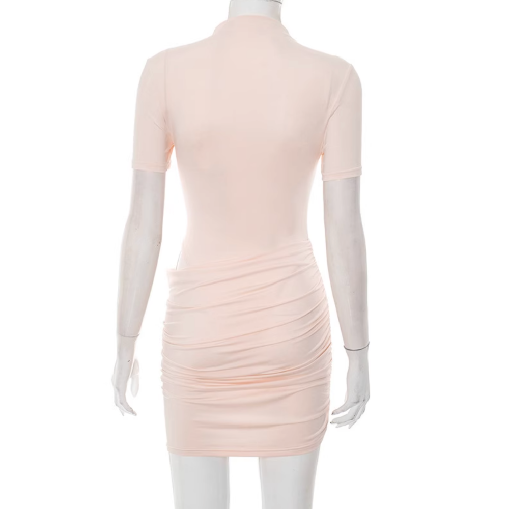 MEIHS Mockneck Cutout-Waist Mini Dress