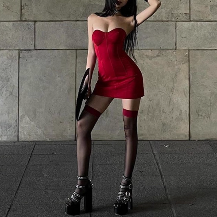 GOJRI Tube Mini Evening Dress Gown