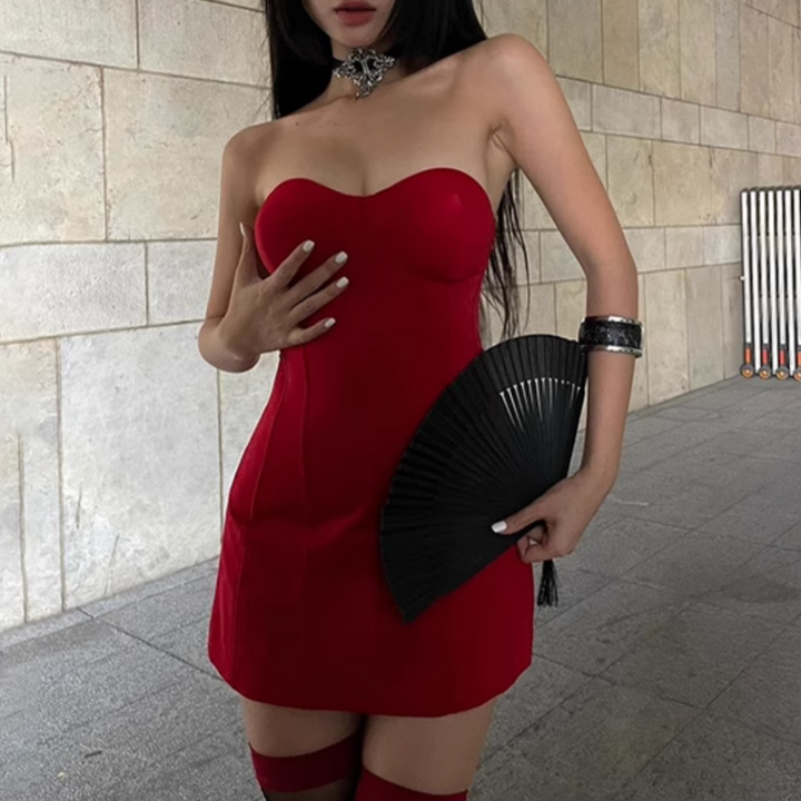 GOJRI Tube Mini Evening Dress Gown