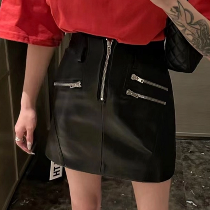 SEJIA Leather Mini Skirt