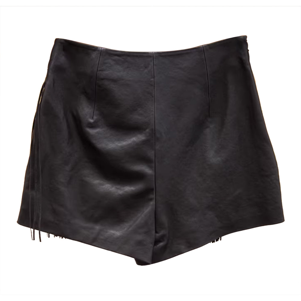 LIUIK Tassel Leather Shorts