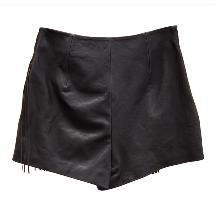 LIUIK Tassel Leather Shorts