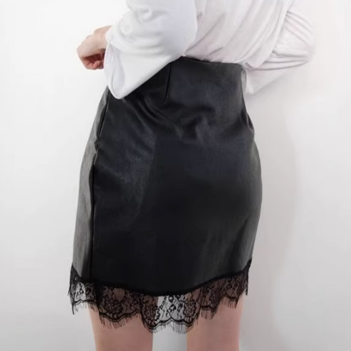 BUGUI Leather Mini Skirt