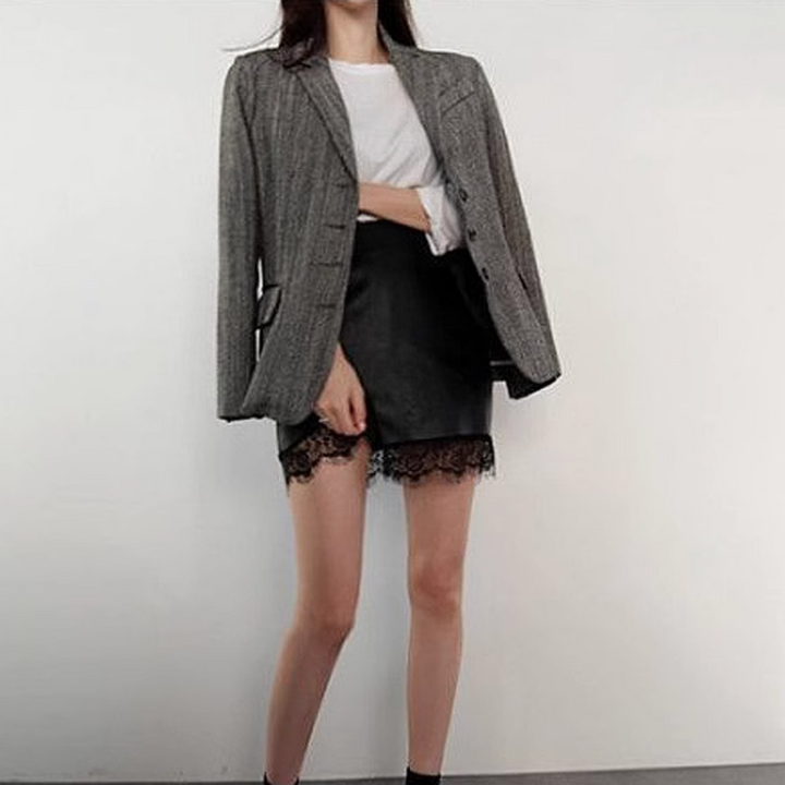 BUGUI Leather Mini Skirt