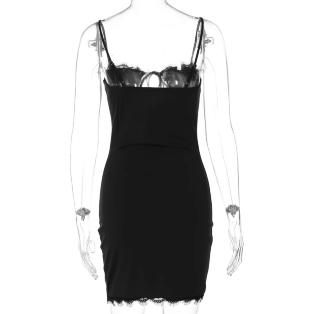 PIJIN Lace-up Slip Mini Dress