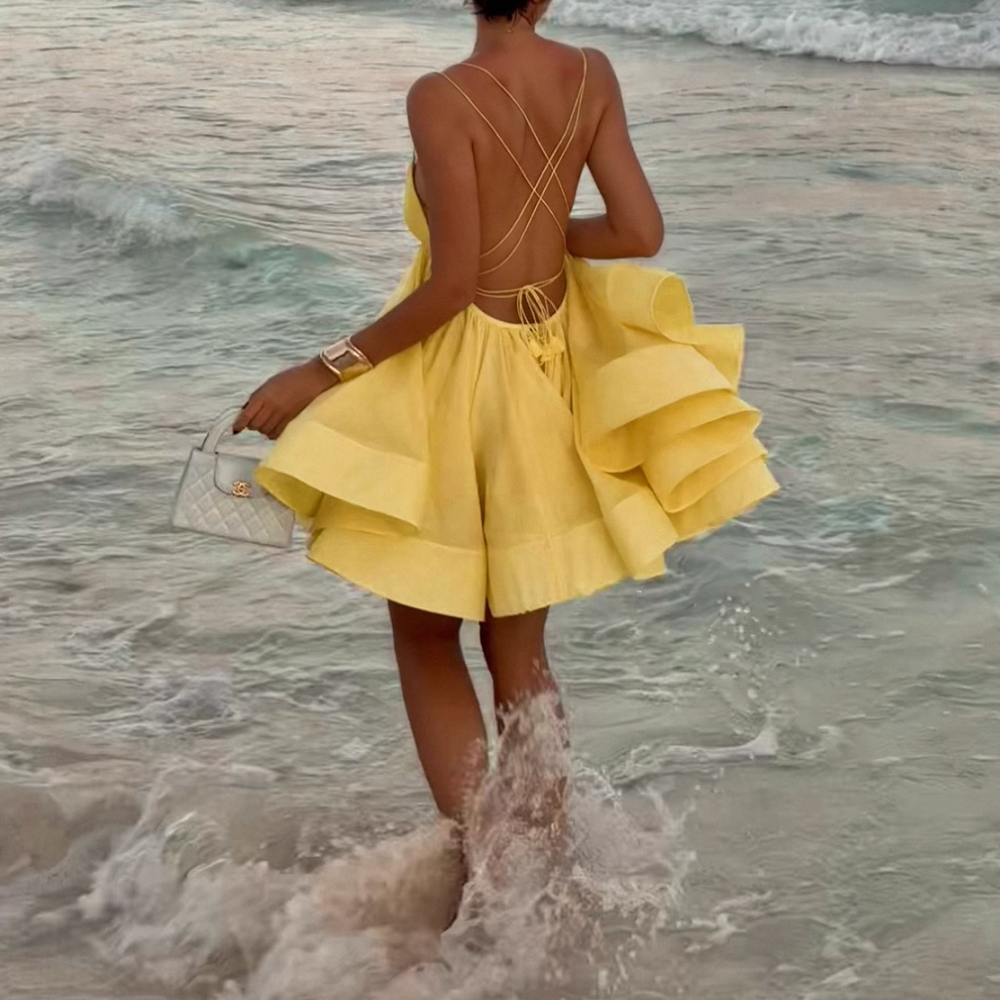 DIUPE Deep V Mini Dress