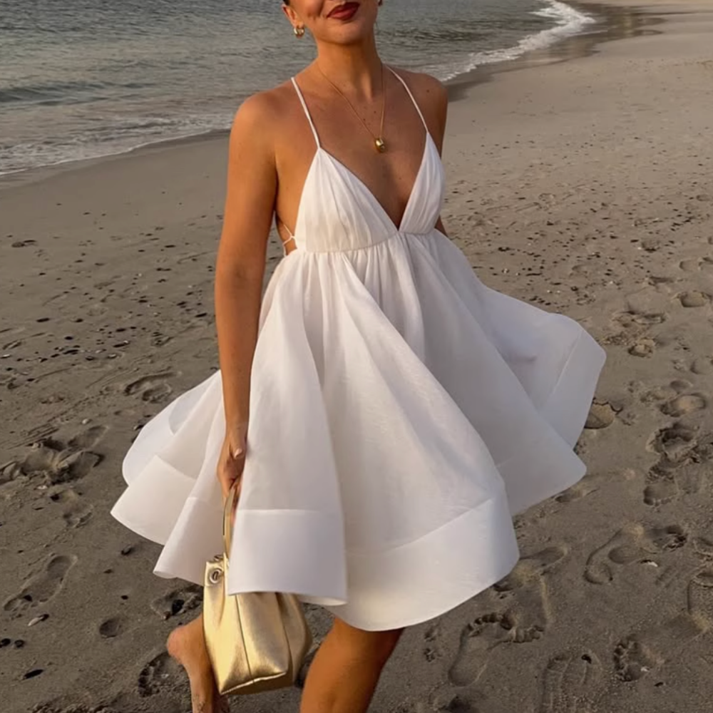 DIUPE Deep V Mini Dress