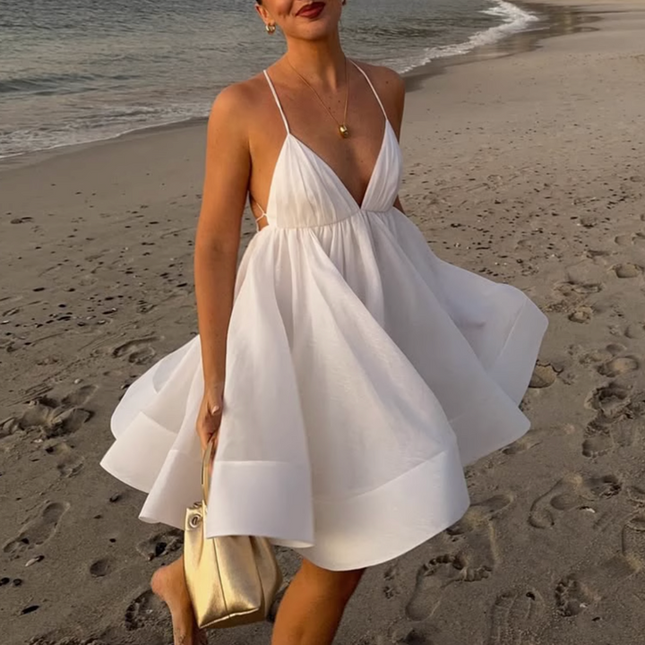 DIUPE Deep V Mini Dress