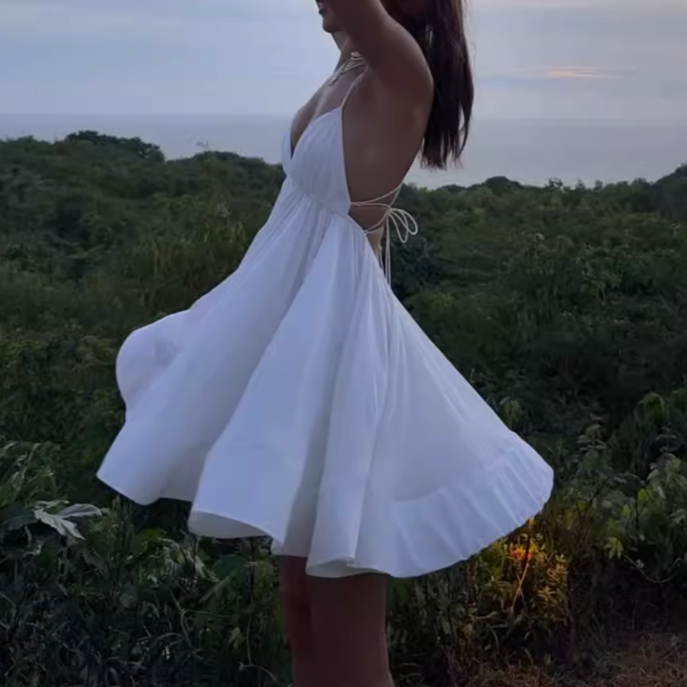 DIUPE Deep V Mini Dress