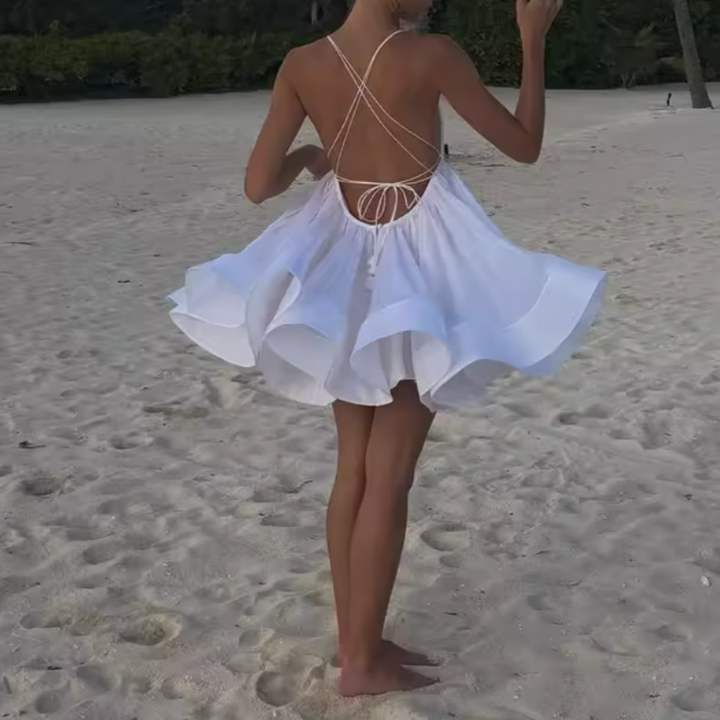 DIUPE Deep V Mini Dress