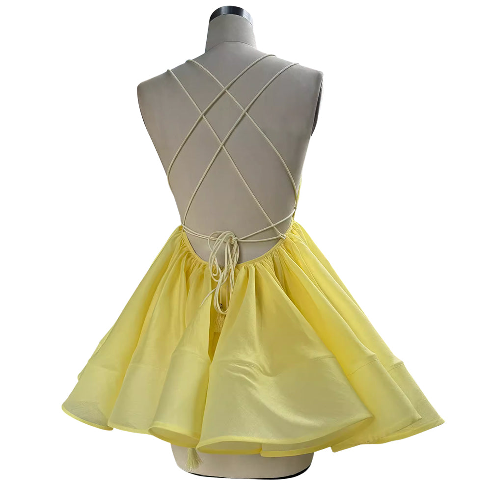 DIUPE Deep V Mini Dress