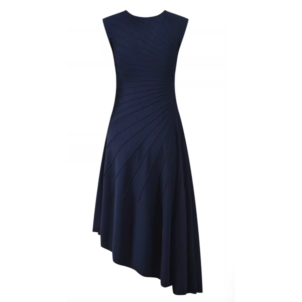 XINTO Sleeveless Asymmetric Evening Dress Gown