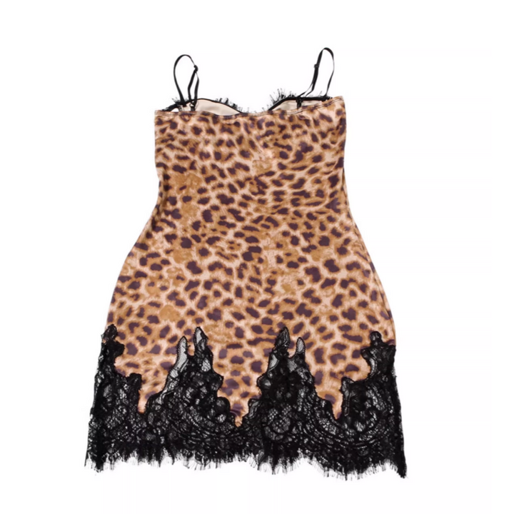 BOEIS Leopard Slip Mini Dress