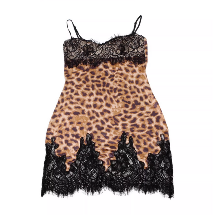 BOEIS Leopard Slip Mini Dress