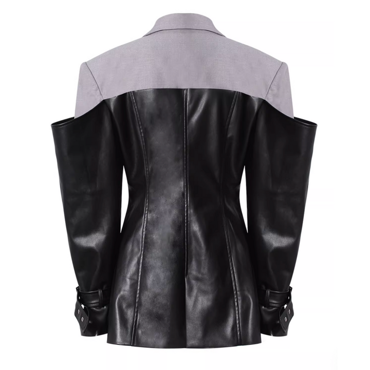 PIUAI Leather-paneled Blazer
