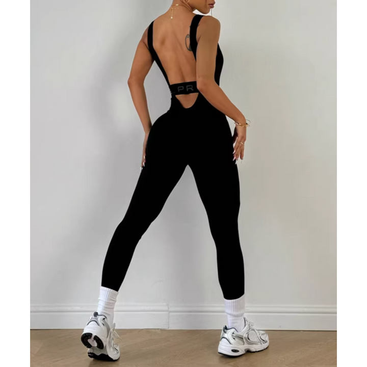 JIHYU Backless Fitted Yoga Jumpsuit