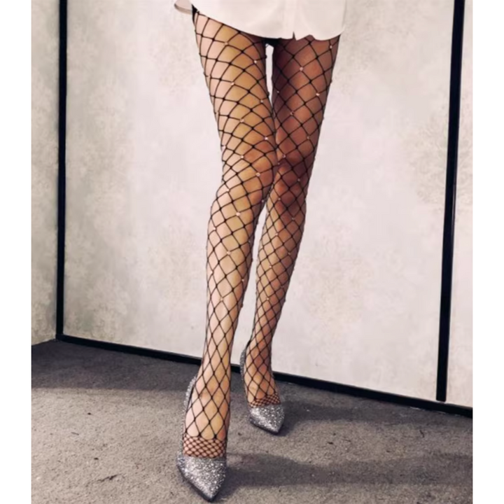 LIKIW Rhinestone-Embellished Pantyhose