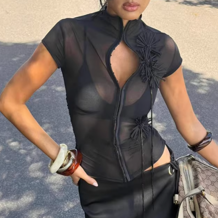 YISOV Turtleneck Short-sleeve T-shirt