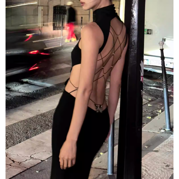 LEIUI Backless Evening Dress Gown