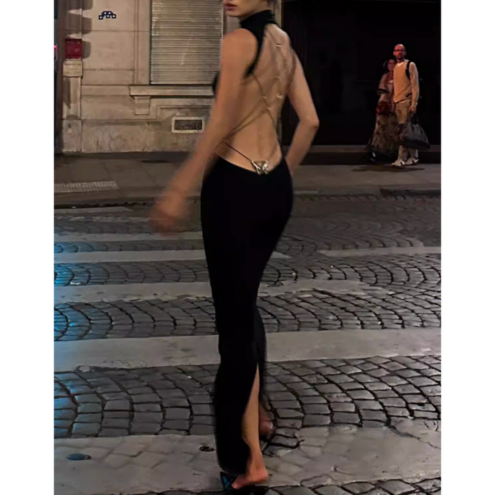 LEIUI Backless Evening Dress Gown