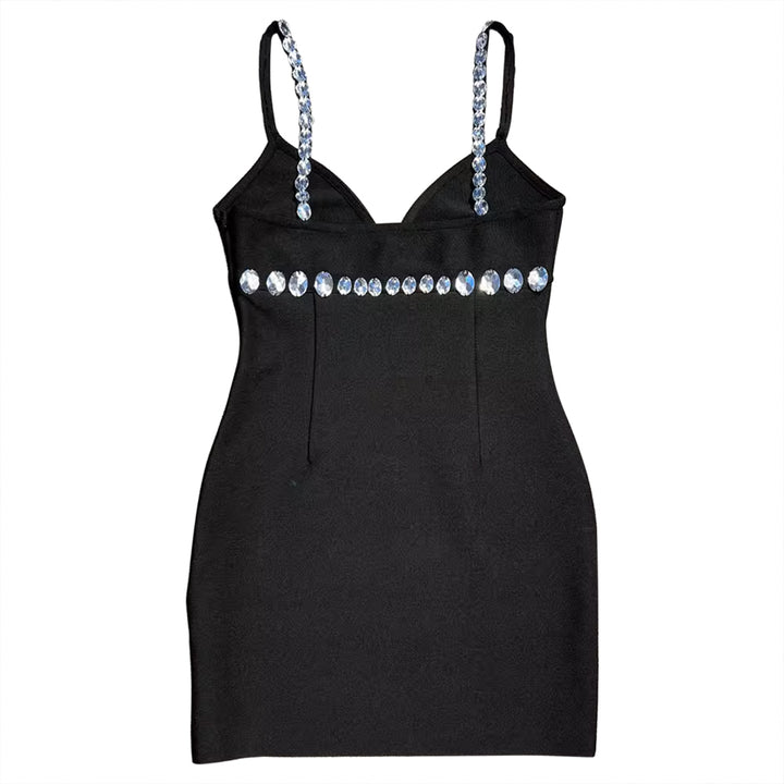 TLIUI Slip V-neck Mini Evening Dress Gown