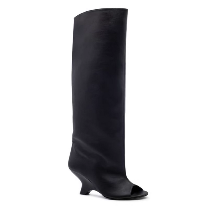 FLECI Sculptured Heel Knee High Boots - 6.5 CM
