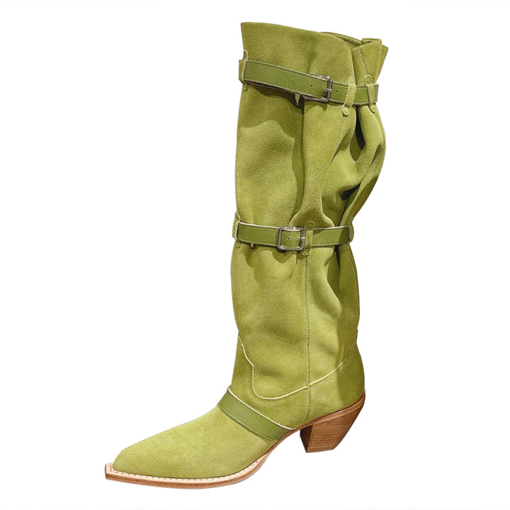 BDDXZ Block Heel Knee High Boots