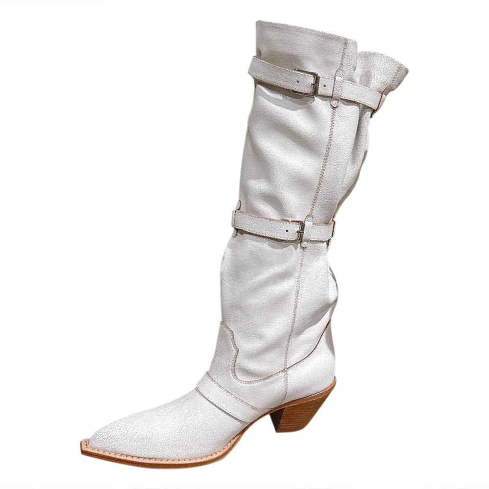 BDDXZ Block Heel Knee High Boots