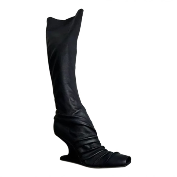 BGZCX Sculptured Heel Knee High Boots