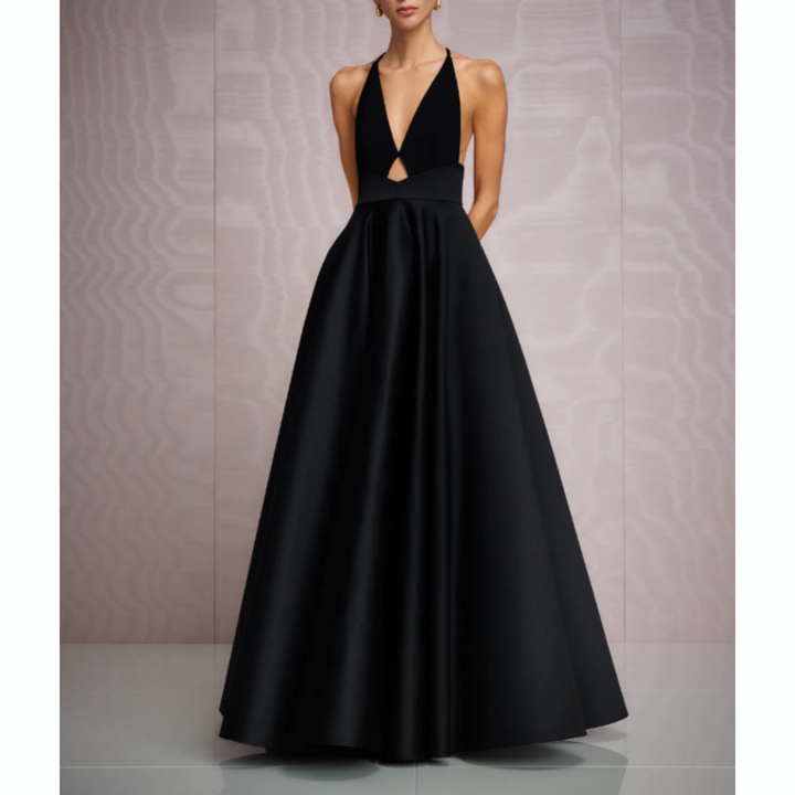 FOBEL Deep V Evening Dress Gown