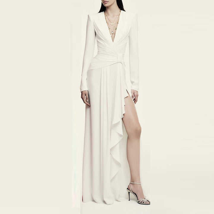 RECIU Deep V Evening Dress Gown