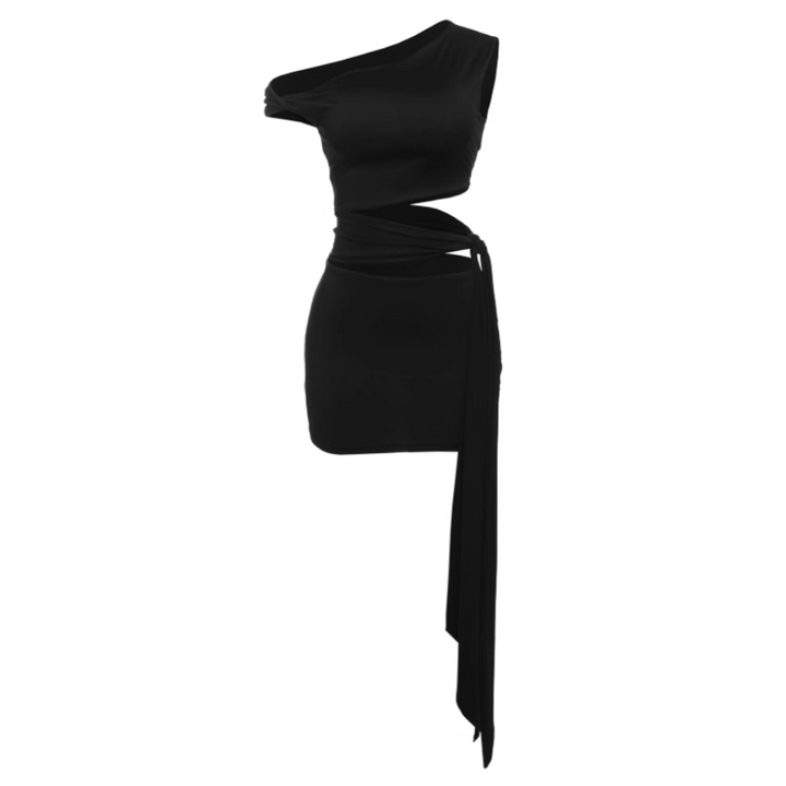 XIAND One-Shoulder Mini Evening Dress Gown