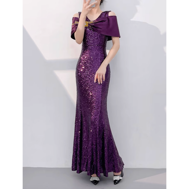 YWLPC Sequin Maxi Evening Dress Gown