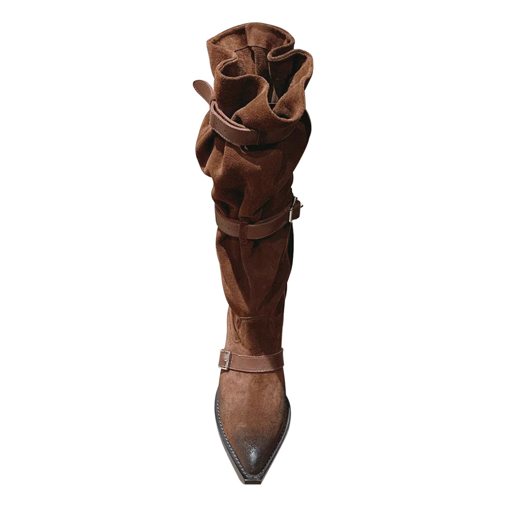 BDDXZ Block Heel Knee High Boots