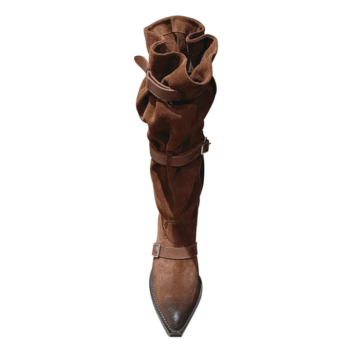 BDDXZ Block Heel Knee High Boots