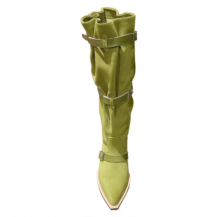 BDDXZ Block Heel Knee High Boots