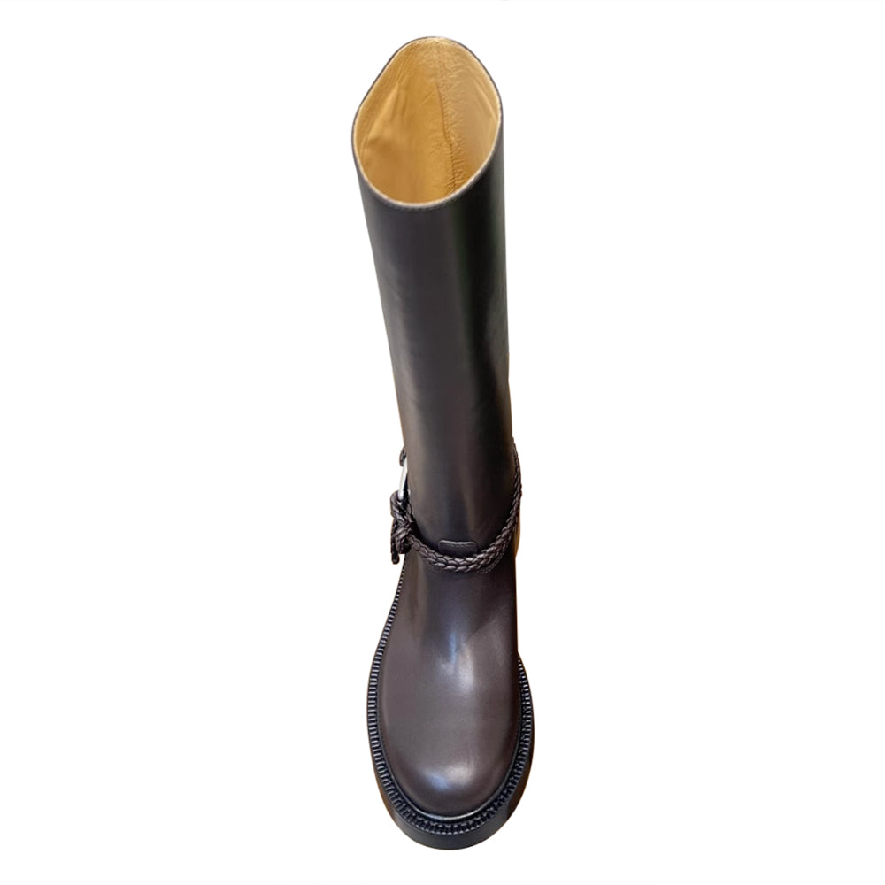 EXCYN Leather Knee High Boots