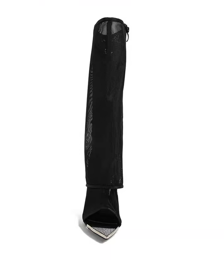 FRTON Tulle Knee High Boots