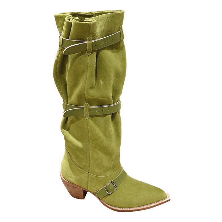 BDDXZ Block Heel Knee High Boots