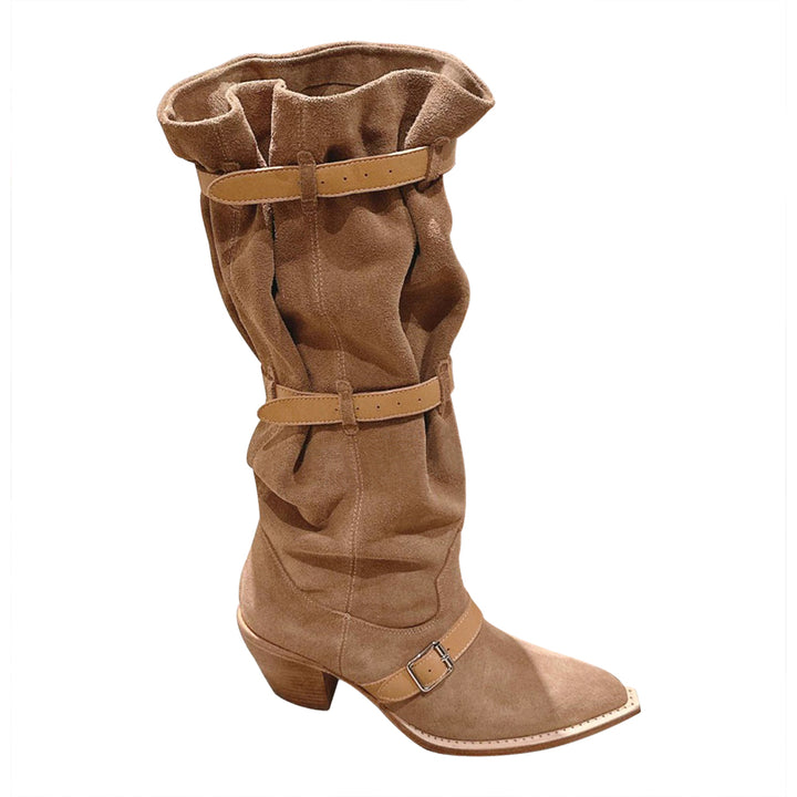 BDDXZ Block Heel Knee High Boots