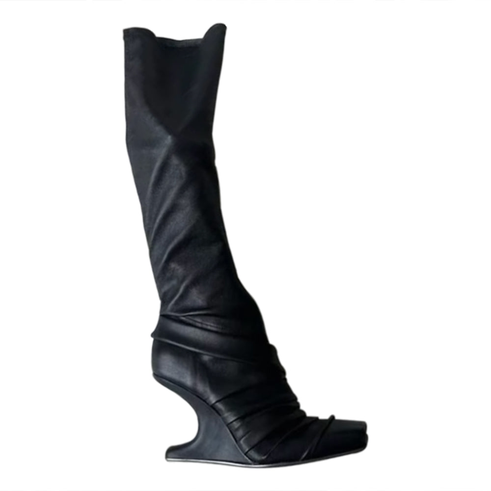 BGZCX Sculptured Heel Knee High Boots