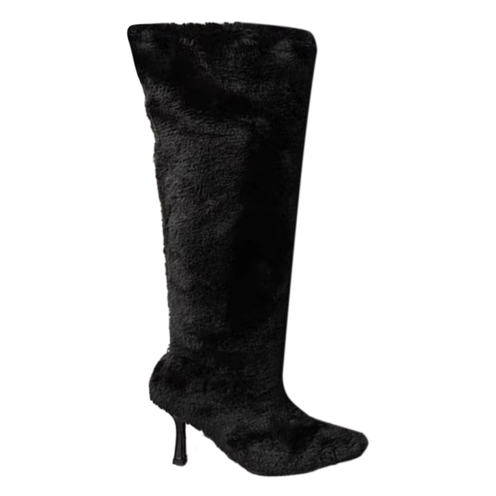 BNXDX Fur Knee High Boots