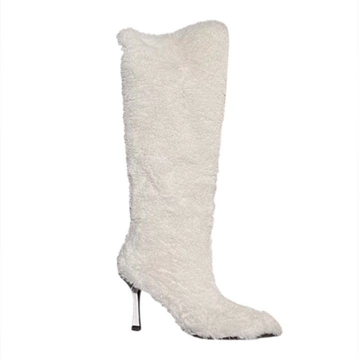 BNXDX Fur Knee High Boots