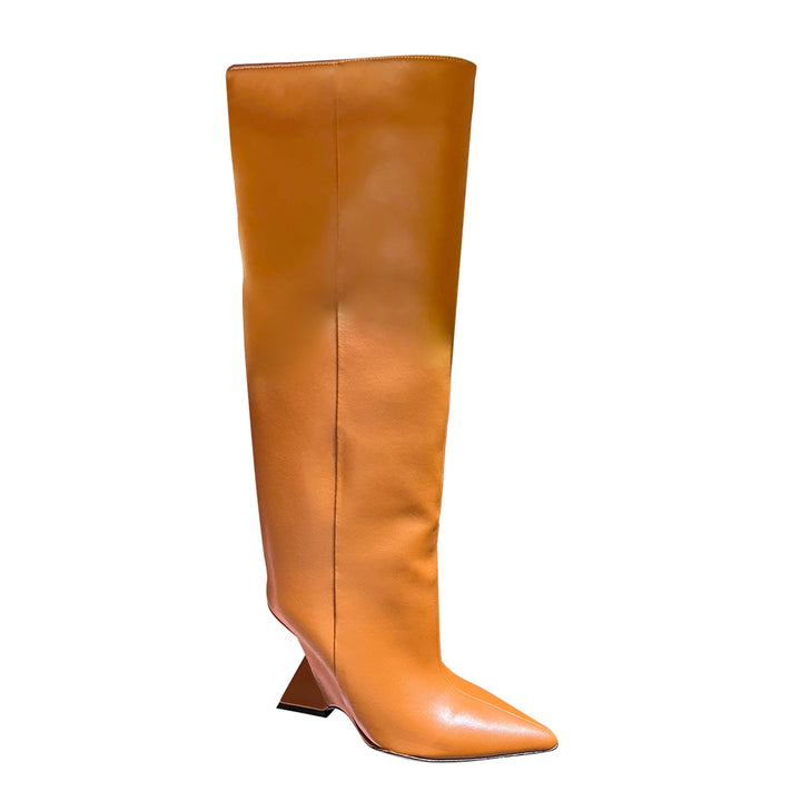 CHENS Sculptured Heel Knee High Boots