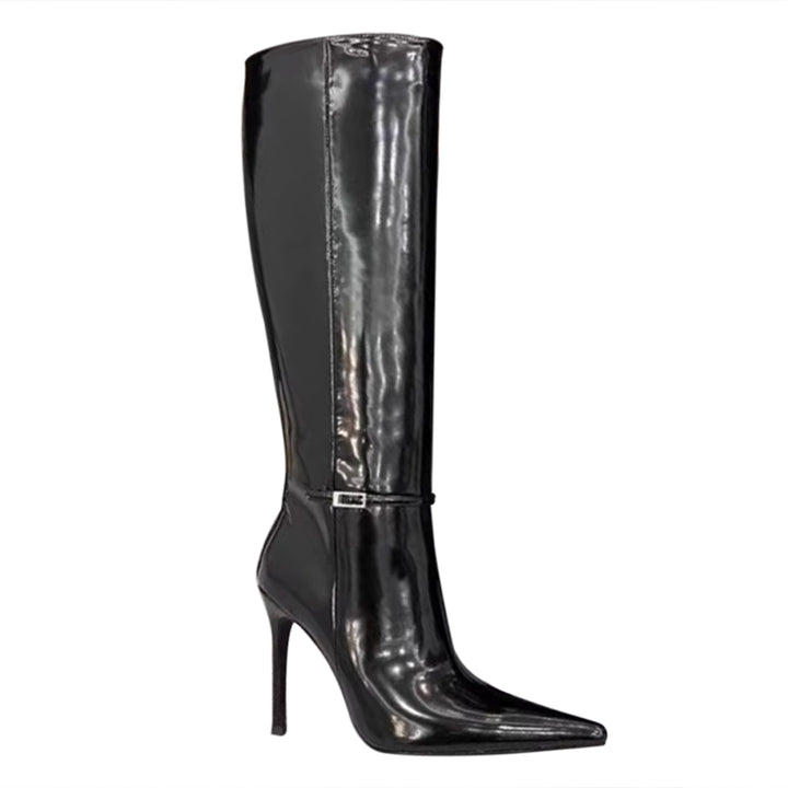 CLOUM Leather Stiletto High Heel Knee High Boots
