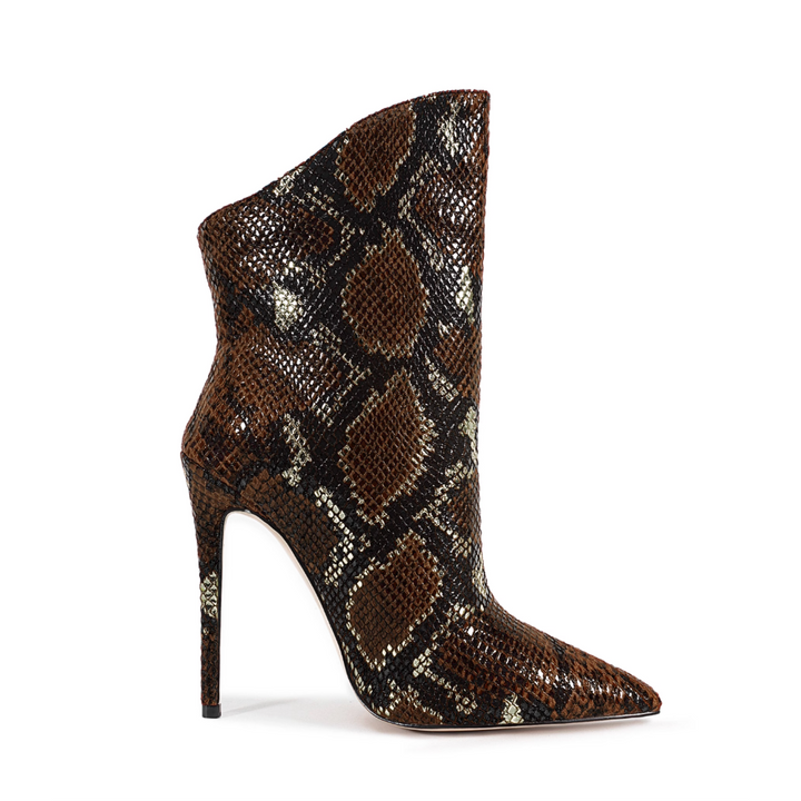 EXIKU Snake Skin Printed Ankle Boots